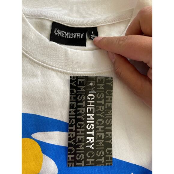 Chemistry Womens Mountain Time White Sweatshirt Long Sleeves Crew Neck Large NEW - Picture 6 of 6